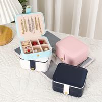 Simple Style Geometric Pu Leather Layered Jewelry Boxes 1 Piece main image 1