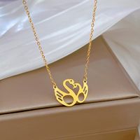 Simple Style Swan Titanium Steel Plating Hollow Out Necklace 1 Piece main image 2