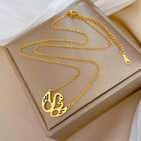 Simple Style Swan Titanium Steel Plating Hollow Out Necklace 1 Piece sku image 1