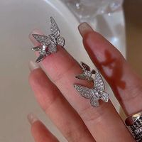 Elegant Fashion Butterfly Rhinestone Butterfly Rhinestones Women's Ear Clips sku image 1