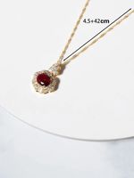 Fashion Geometric Copper Gold Plated Artificial Crystal Zircon Pendant Necklace 1 Piece main image 3