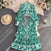 Women's Regular Dress Vintage Style Round Neck Long Sleeve Floral Maxi Long Dress Banquet main image 1