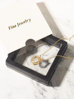 Fashion Bow Knot Copper Gold Plated Zircon Pendant Necklace 1 Piece main image 1
