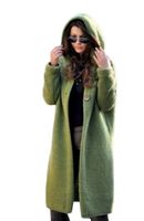 امرأة معطف سترة كم طويل سترات وبالأزرار جديلة غير رسمي موضة اللون الصامد main image 2