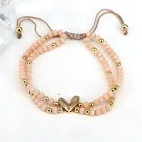 Bohemian Heart Shape Artificial Crystal Alloy Beaded Women's Bracelets 1 Piece sku image 8