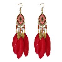Wholesale Jewelry 1 Pair Ethnic Style Leaf Feather Ear Hook sku image 3