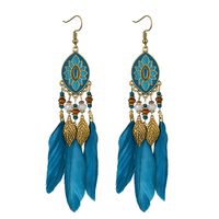 Wholesale Jewelry 1 Pair Ethnic Style Leaf Feather Ear Hook sku image 1