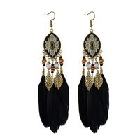 Wholesale Jewelry 1 Pair Ethnic Style Leaf Feather Ear Hook sku image 4
