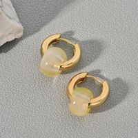 Fashion Round Alloy Glass Plating Women's Earrings 1 Pair sku image 4