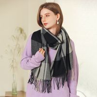 Women's Fashion Plaid Polyester Knitted Winter Scarves main image 5