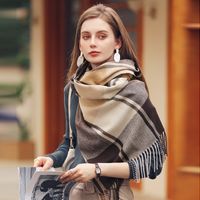 Women's Fashion Plaid Polyester Knitted Winter Scarves main image 1