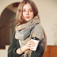 Women's Fashion Plaid Polyester Knitted Winter Scarves main image 2