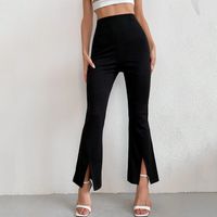 Fashion Solid Color Spandex Polyester Full Length Flared Pants sku image 3