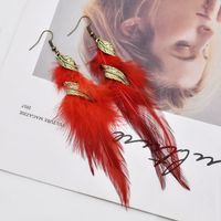 Ethnic Style Geometric Feather Women's Drop Earrings 1 Pair main image 4