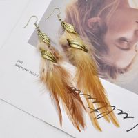 Ethnic Style Geometric Feather Women's Drop Earrings 1 Pair main image 3