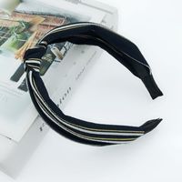New Hair Accessories Korean Cloth Cross Solid Color Printing Knotted Wide-edge Cheap Headband Wholesale sku image 27