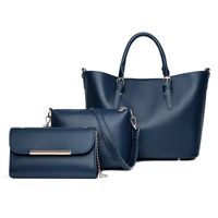 Women's Large All Seasons Pu Leather Solid Color Basic Square Zipper Bag Sets sku image 2