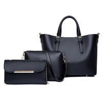 Women's Large All Seasons Pu Leather Solid Color Basic Square Zipper Bag Sets sku image 3