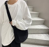 Women's Medium Corduroy Solid Color Fashion Dumpling Shape Zipper Crossbody Bag sku image 1