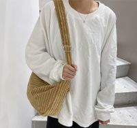 Women's Medium Corduroy Solid Color Fashion Dumpling Shape Zipper Crossbody Bag sku image 2