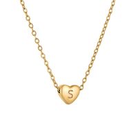Fashion Letter Heart Shape Titanium Steel Plating Necklace 1 Piece main image 4