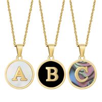 Fashion Round Letter Stainless Steel Plating Necklace main image 5