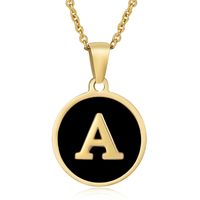 Mode Rond Lettre Acier Inoxydable Placage Collier main image 4