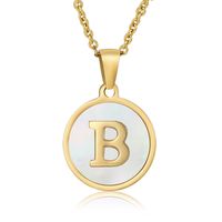 Fashion Round Letter Stainless Steel Plating Necklace sku image 10
