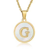 Fashion Round Letter Stainless Steel Plating Necklace sku image 21