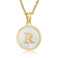 Fashion Round Letter Stainless Steel Plating Necklace sku image 11