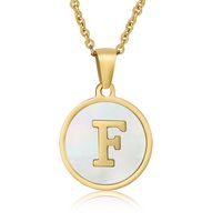 Fashion Round Letter Stainless Steel Plating Necklace sku image 20
