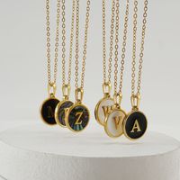 Fashion Round Letter Stainless Steel Plating Necklace main image 1