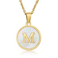 Mode Rond Lettre Acier Inoxydable Placage Collier main image 3