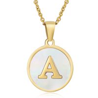 Fashion Round Letter Stainless Steel Plating Necklace sku image 1