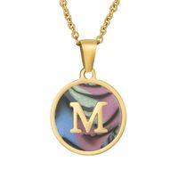 Fashion Round Letter Stainless Steel Plating Necklace main image 2