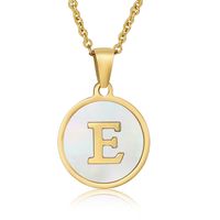 Fashion Round Letter Stainless Steel Plating Necklace sku image 9