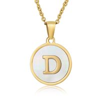 Fashion Round Letter Stainless Steel Plating Necklace sku image 4