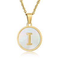 Fashion Round Letter Stainless Steel Plating Necklace sku image 23