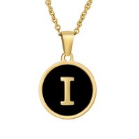 Fashion Round Letter Stainless Steel Plating Necklace sku image 38