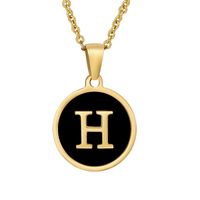 Fashion Round Letter Stainless Steel Plating Necklace sku image 34