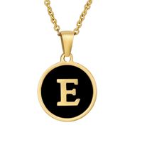 Fashion Round Letter Stainless Steel Plating Necklace sku image 31