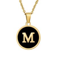 Fashion Round Letter Stainless Steel Plating Necklace sku image 41