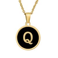 Fashion Round Letter Stainless Steel Plating Necklace sku image 43