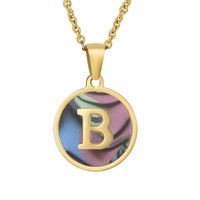 Fashion Round Letter Stainless Steel Plating Necklace sku image 54