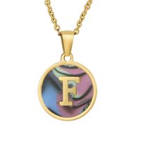 Fashion Round Letter Stainless Steel Plating Necklace sku image 58