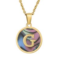 Fashion Round Letter Stainless Steel Plating Necklace sku image 59
