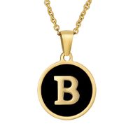 Fashion Round Letter Stainless Steel Plating Necklace sku image 25
