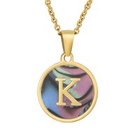 Fashion Round Letter Stainless Steel Plating Necklace sku image 63