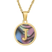 Fashion Round Letter Stainless Steel Plating Necklace sku image 62