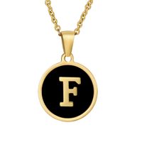 Fashion Round Letter Stainless Steel Plating Necklace sku image 32